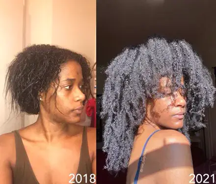 Evolução real de cabelo entre 2018 e 2021 com o método Código do Cabelo Longo