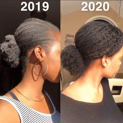 Evolução do cabelo entre 2019 e 2020