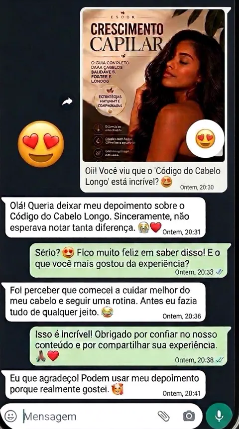 Depoimento recebido por mensagem